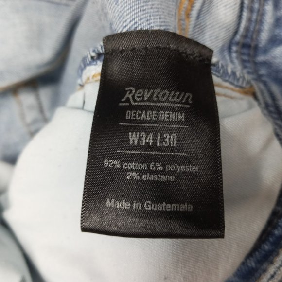 Revtown Decade Denim Taper Jeans Men's Size 34x30 Stretch Blue Medium Wash. - Picture 9 of 12